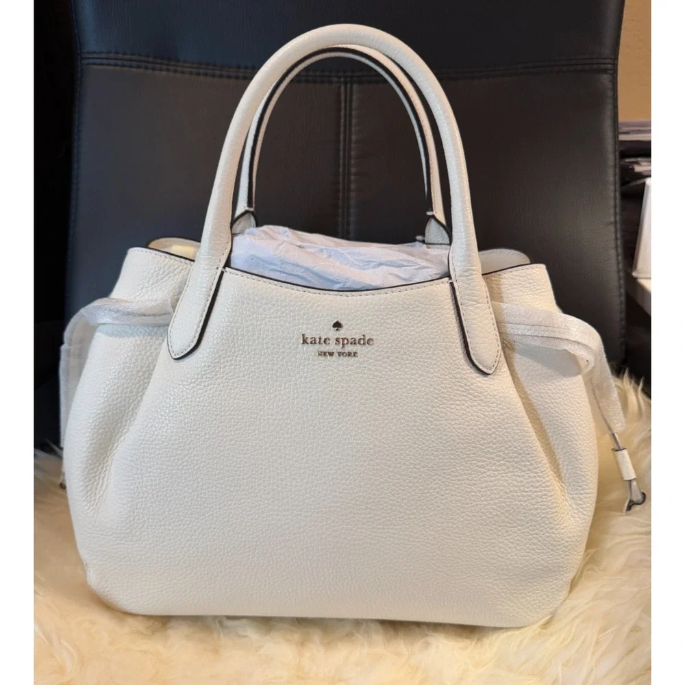 NWT KATE SPADE Dumpling large meringue pebbled leather satchel crossbody handbag